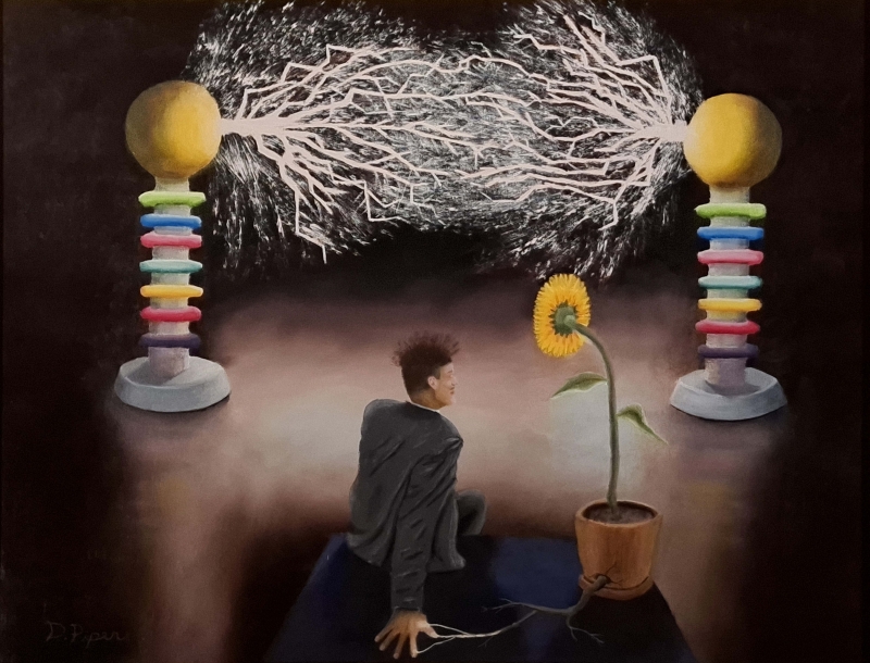 Tesla’s Sunflower by artist David Piper